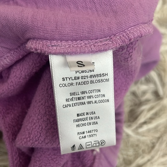 NWT RE/DONE x Hanes 80s Raw Hem French Terry Sweat Shorts In Faded Blossom Sz S - Picture 9 of 9